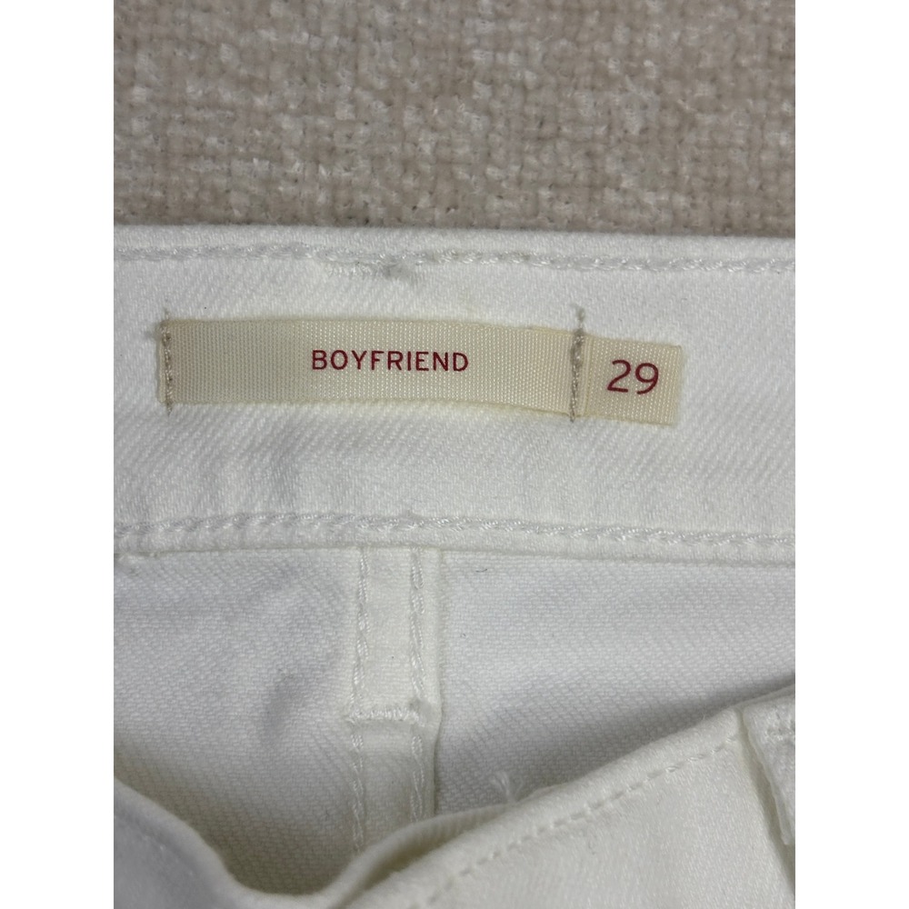 Levis White Boyfriend Jeans Womens Size 29 Mid Rise Relaxed Denim Pants - Picture 8 of 11